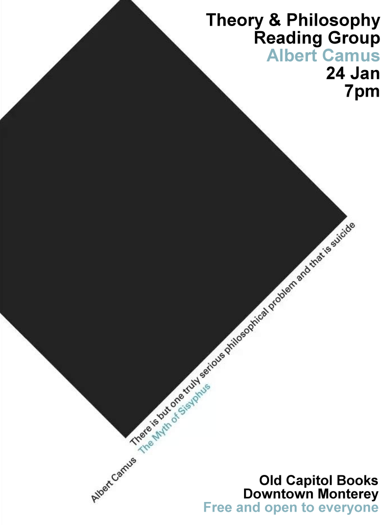 Theory and Phil Albert Camus Jan 2020 Flyer